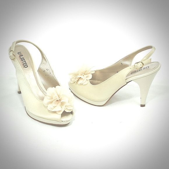 ⭐️BOGO FREE⭐️ UNLISTED Cream Platform Sling Back Heels - Picture 1 of 12